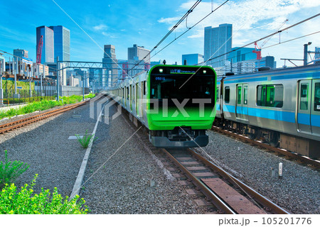 山手線新駅 高輪ゲートウェイ駅から田町方面の眺望 山手線新駅 高輪ゲートウェイ駅から田町方面の眺望 105201776