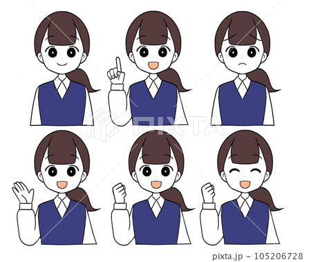働く女性の表情セット 105206728