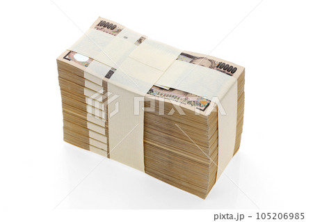 一万円札の札束 105206985