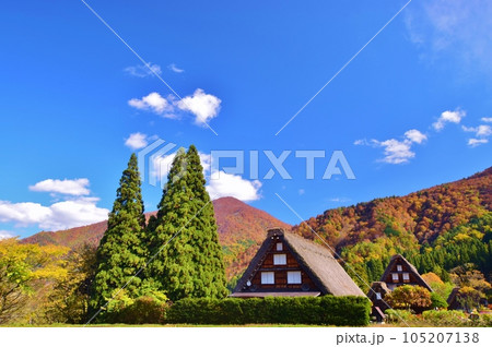 世界遺産 白川郷合掌造り集落 秋景 世界遺産 白川郷合掌造り集落 秋景 105207138