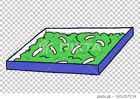 箱で飼育される蚕のイラスト 105207214