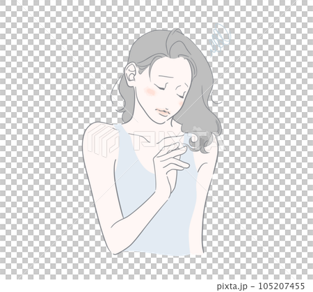 髪や毛先のダメージ、傷みに落ち込む女性 105207455