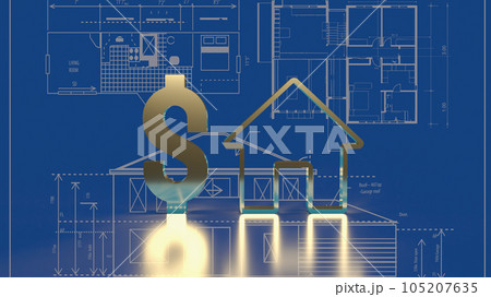 The dollar symbol and home icon for property business concept 3d rendering The dollar symbol and home icon for property business concept 3d rendering 105207635