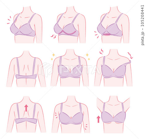 身体に合わないブラジャーのイラスト図 105208441