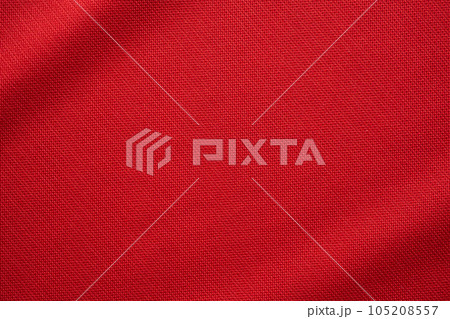 Red sports clothing fabric football jersey texture close up Red sports clothing fabric football jersey texture close up 105208557