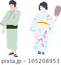和装浴衣姿有料素材png 105208953