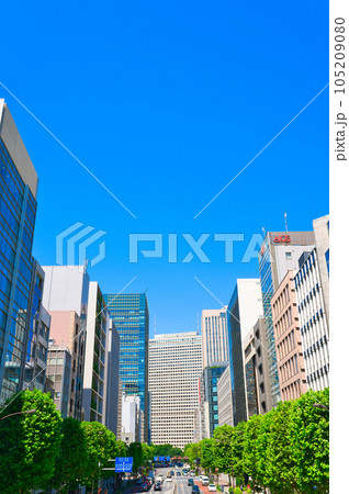 【東京都】8月・新橋方向から見える虎ノ門のビル街《405号線》 105209080