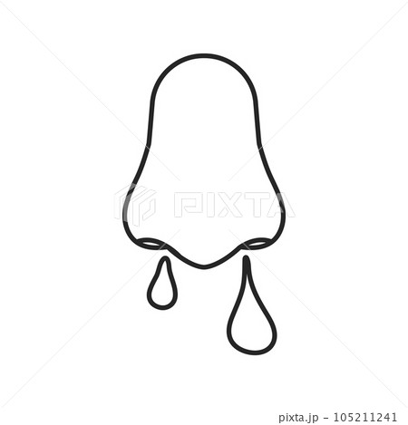 Allergic runny nose icon with mucus discharge Allergic runny nose icon with mucus discharge 105211241