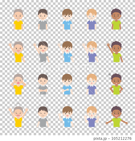 Boys upper body vector set 105212276
