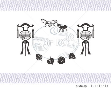 お盆イメージの背景デザイン(3色) お盆イメージの背景デザイン(3色) 105212713