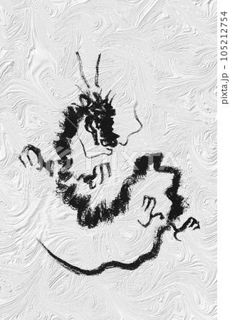 年賀状 水墨画 辰年 令和6年 2024 イラスト 白 龍 dragon 書 年賀状 水墨画 辰年 令和6年 2024 イラスト 白 龍 dragon 書 105212754