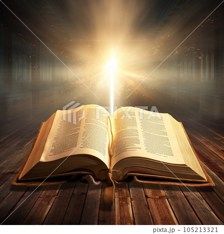 Bible with a cross on the background. Eternal book Bible with a cross on the background. Eternal book 105213321