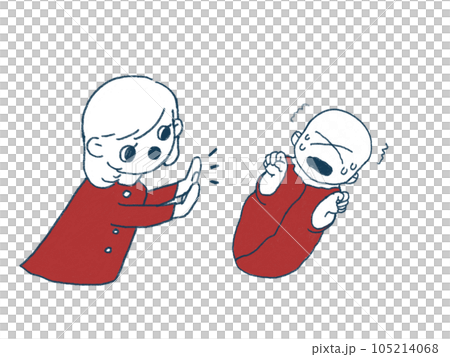 Illustration of an adult comforting a child Illustration of an adult comforting a child 105214068
