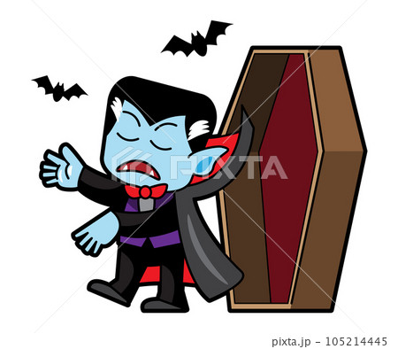 Dracula halloween cartoon character . Vector . 105214445