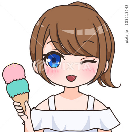 アイスを持つ女の子のイラスト素材 [105215542] - PIXTA