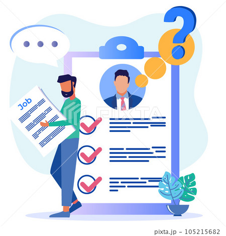 Illustration vector graphic cartoon character of employee recruitment Illustration vector graphic cartoon character of employee recruitment 105215682