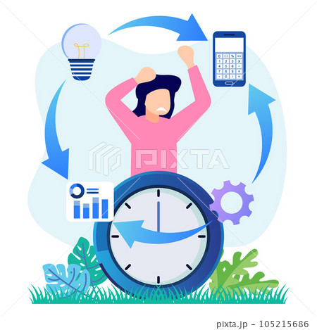 Illustration vector graphic cartoon character of work fatigue leads to stress 105215686