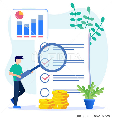 Illustration vector graphic cartoon character of analyze the marketing situation 105215729