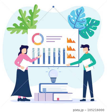 Illustration vector graphic cartoon character of team work business Illustration vector graphic cartoon character of team work business 105216000