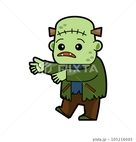 Frankenstein . Halloween cartoon characters . Vector . 105216085