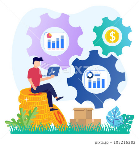 Illustration vector graphic cartoon character of stock trades Illustration vector graphic cartoon character of stock trades 105216282