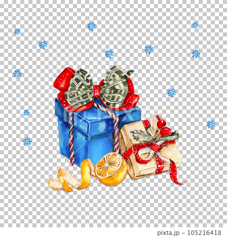 Glass bottle with gingerbread house inside. Watercolor hand drawn illustartion. New Year's card, perfect for wedding, invitations, blogs, card templates, birthday , patterns, quotes. Glass bottle with gingerbread house inside. Watercolor hand drawn illustartion. New Year's card, perfect for wedding, invitations, blogs, card templates, birthday , patterns, quotes. 105216418