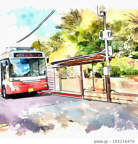 Bus stop graphic black white city street landscape sketch illustration  vector: Graphic #138162485