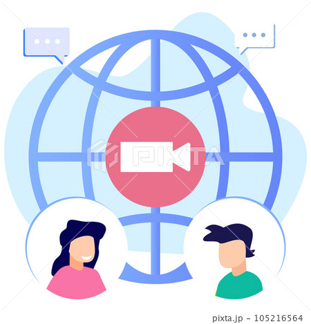 Illustration vector graphic cartoon character of Chat and make Video Calls 105216564