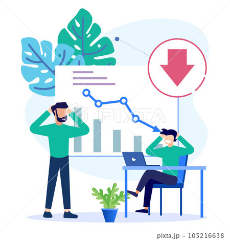 Illustration vector graphic cartoon character of business down Illustration vector graphic cartoon character of business down 105216638