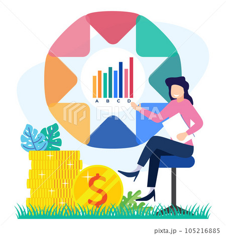 Illustration vector graphic cartoon character of stock market 105216885