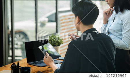 Closeup Business people consult work and exchange of opinions between chief executive officers. business finance concept Closeup Business people consult work and exchange of opinions between chief executive officers. business finance concept 105216965