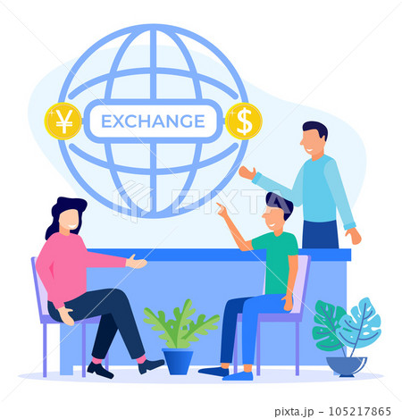 Illustration vector graphic cartoon character of currency exchange 105217865
