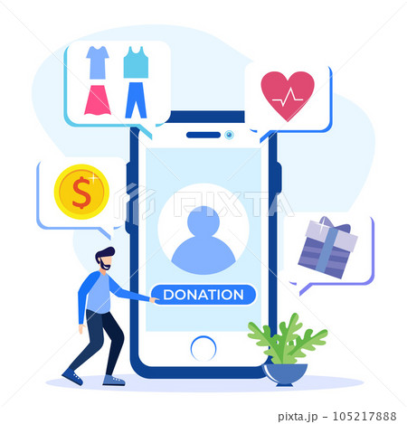 Illustration vector graphic cartoon character of donation 105217888