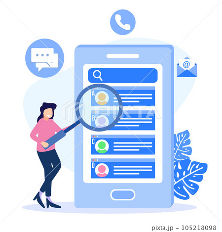 Illustration vector graphic cartoon character of contact us Illustration vector graphic cartoon character of contact us 105218098