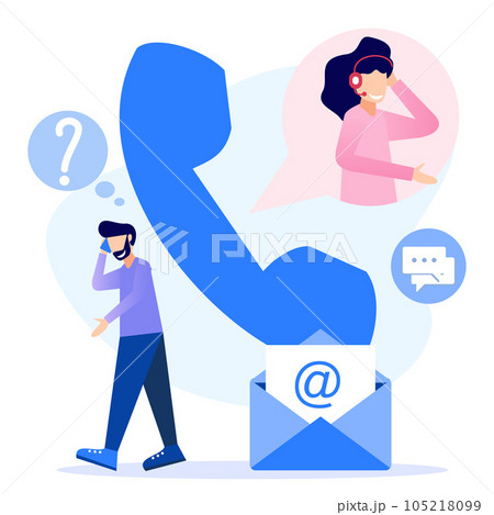 Illustration vector graphic cartoon character of contact us Illustration vector graphic cartoon character of contact us 105218099
