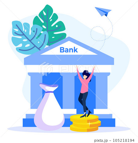Illustration vector graphic cartoon character of bank Illustration vector graphic cartoon character of bank 105218194