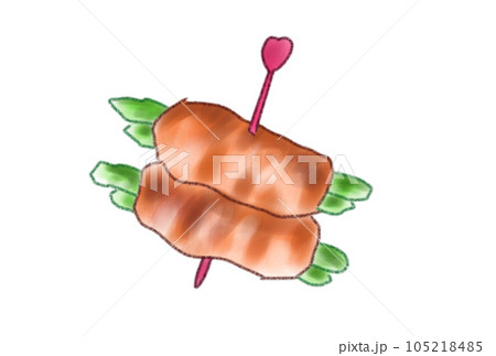 肉巻きアスパラガスのイラスト 肉巻きアスパラガスのイラスト 105218485