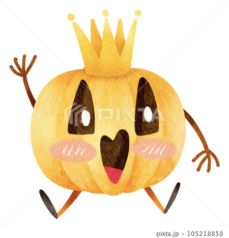watercolor cartoon pumpkin ghost 105218858