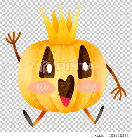 watercolor cartoon pumpkin ghost 105218858