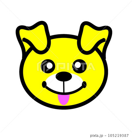 黄色い子犬の顔のイラスト　GIFアニメ用 105219387