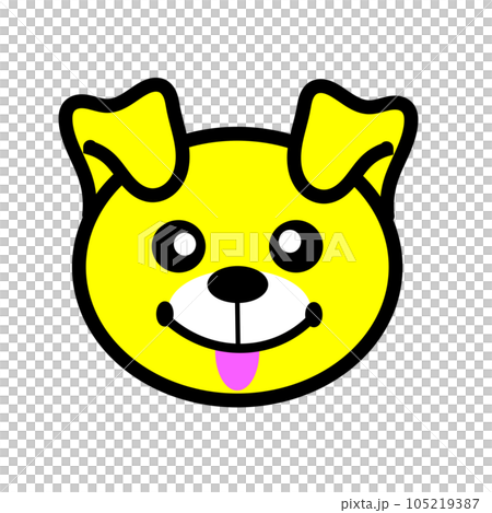 黄色い子犬の顔のイラスト　GIFアニメ用 105219387