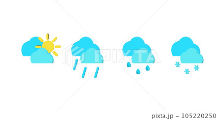 3d blue weather icons for web application. 105220250