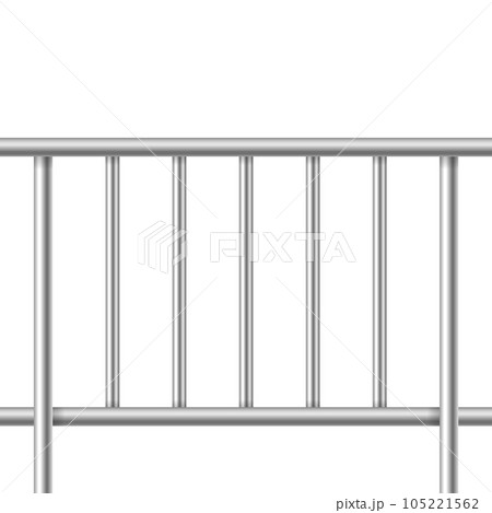 Realistic Detailed 3d Metal Fence Section. Vector 105221562