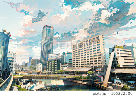 AI画像　大阪の街並みイメージ 105222306