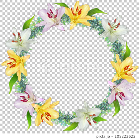百合花環圓形框架 百合花環圓形框架 105222622