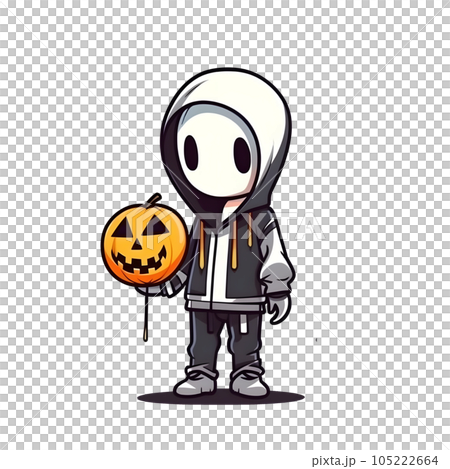 halloween cute cartoon character style generative AI. 105222664