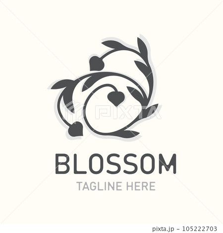 Blossom floral beautiful leaf and flower vector art, icon graphic decoration business wedding template Blossom floral beautiful leaf and flower vector art, icon graphic decoration business wedding template 105222703