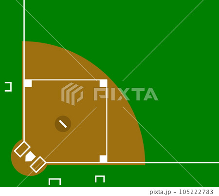 ベースボールや野球で使うグラウンドの平面イラスト 105222783