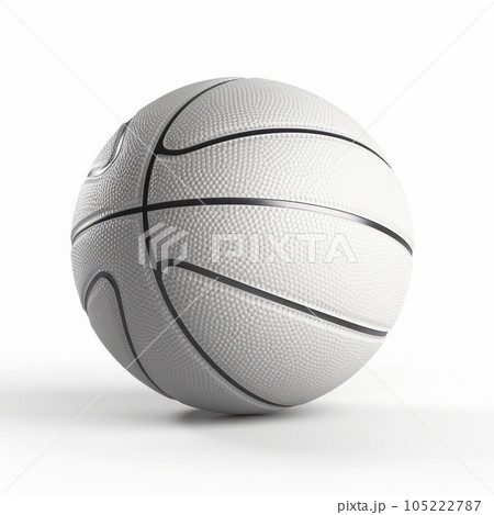 Isolated white basketball with black lines, ideal for sports-themed designs and graphic illustrations. AI Generative. Isolated white basketball with black lines, ideal for sports-themed designs and graphic illustrations. AI Generative. 105222787
