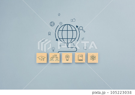 education icon and graduate cap concept. person graduation icon. High quality photo 105223038